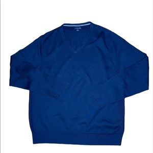 Lands End Supima Cotton V Neck Sweater XL